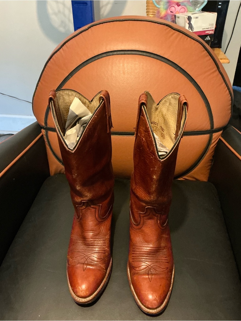 Classic Brown Leather Cowboy Boots - Men's Western Style